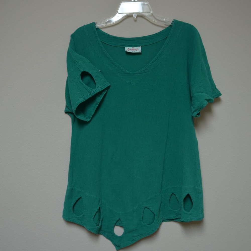 Cottonways Gauze Blouse with Cutouts - Size 1